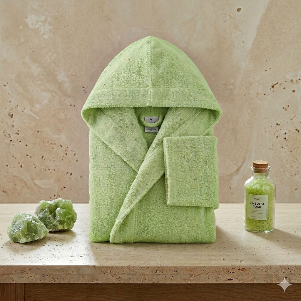 Памучен халат с качулка CLASSIC