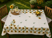 Ленена покривка за маса Sunflowers