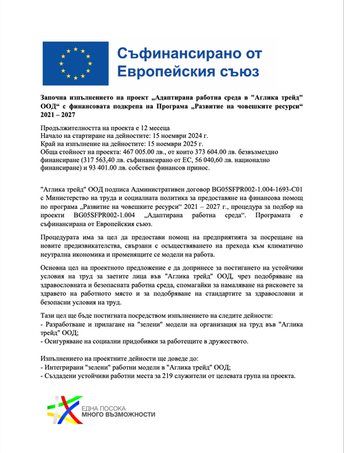 Съфинансирано от Европейския съюз