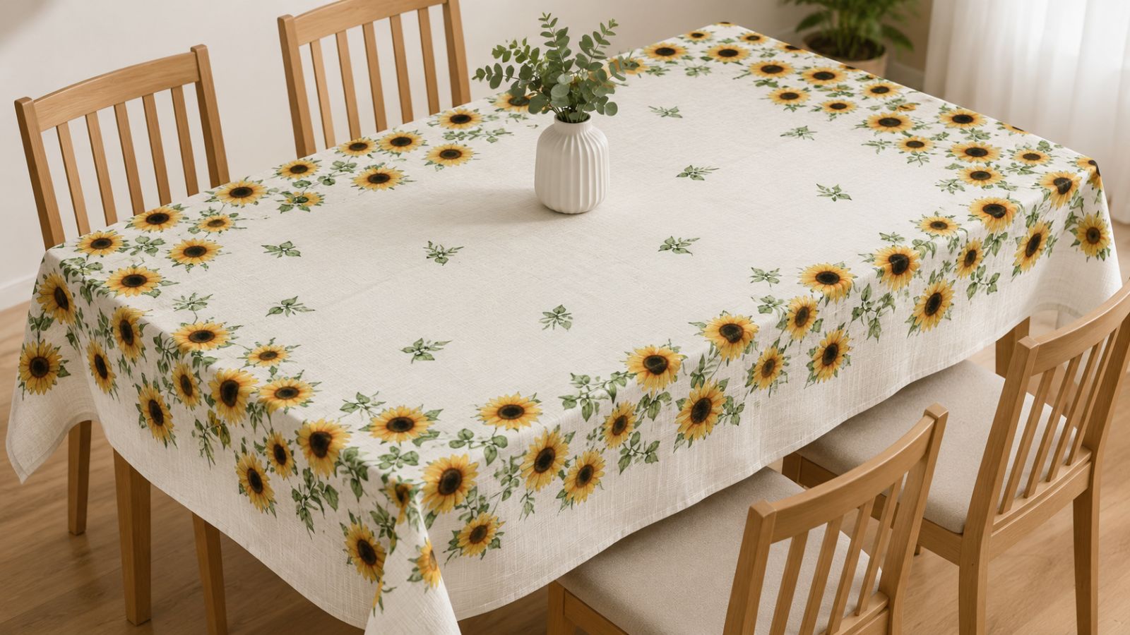 Ленена покривка за маса Sunflowers